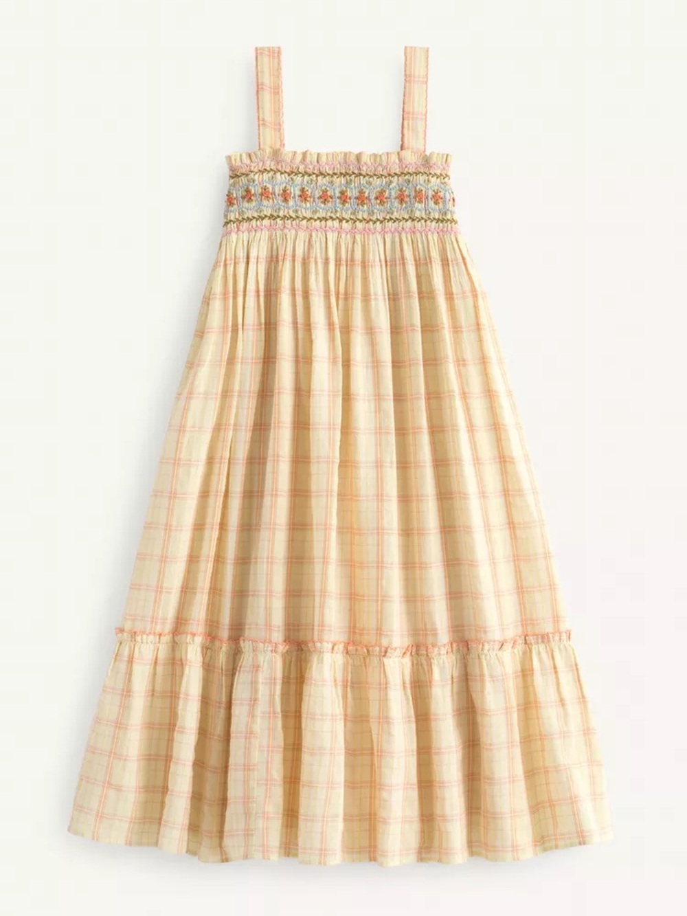 NWT Zara Studio Limited Edition long plaid dress with embroidered flowers